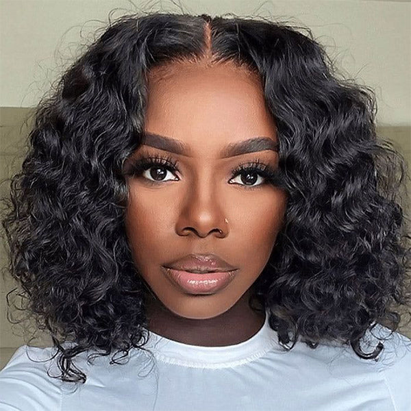 IRoyal Hair Deep Wave Hair 13x4/13x6 Lace Front Bob Wigs 150 Density Human Hair Pre Plucked Wig