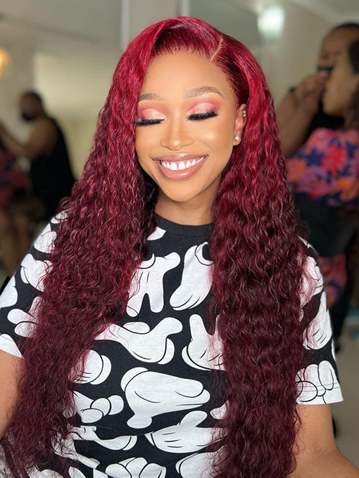 13x4 Water Wave Hair Transparent Lace Front Wigs Pre Plucked Curly Hair IRoyal Hair