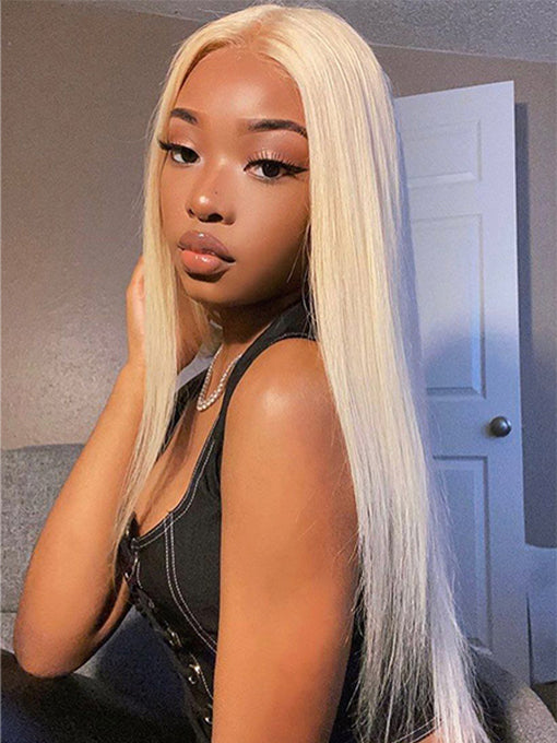 IRoyal Hair 613 Blonde Wig 40Inches Straight Human Hair Wig Lace Closure Wigs