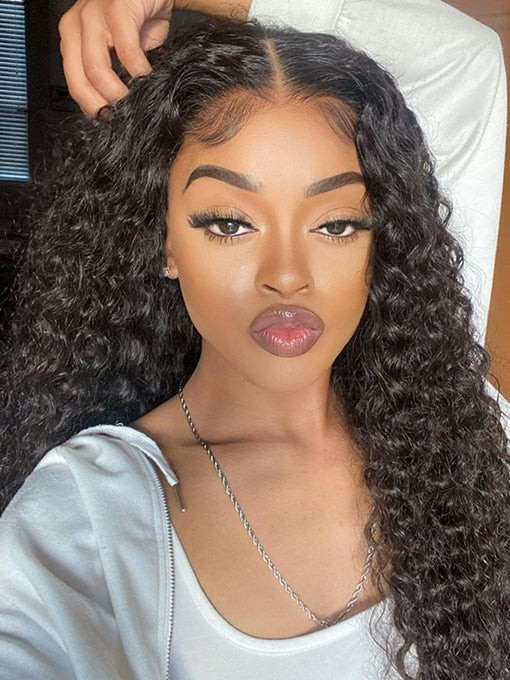 IRoyal Hair Water Wave Hair Glueless Wig 180% Density U Part Wig, None Lace Machine Made Wigs