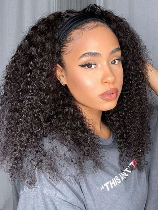 IRoyal Hair 180% Kinky Curly Hair Glueless Headband Wigs