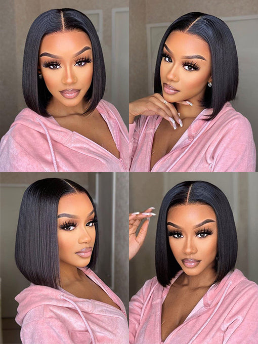 IRoyal Hair Silky Straight Hair 4x4/5x5 Lace Closure Bob Wigs Pre Plucked Human Hair Wigs