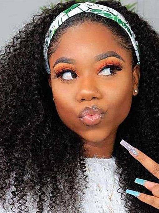 IRoyal Hair 180% Kinky Curly Hair Glueless Headband Wigs