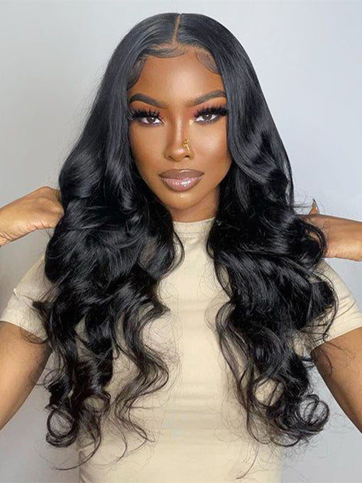IRoyal Hair U Part Wig 180% Density Body Wave Hair Glueless No Lace Human Hair Wigs