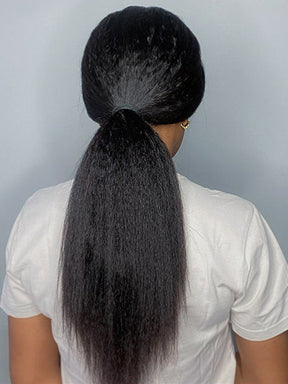 IRoyal Hair Premium 13x4 HD Lace Kinky Straight Human Hair Wig for Black Women