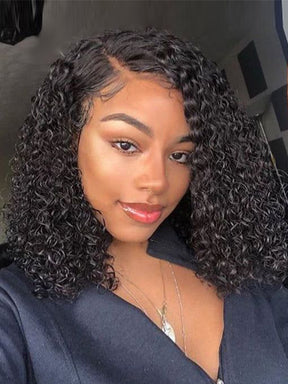 Glueless Kinky Curly bob Wear Go 5x5 HD Lace Wig With Pre-plucked Edges