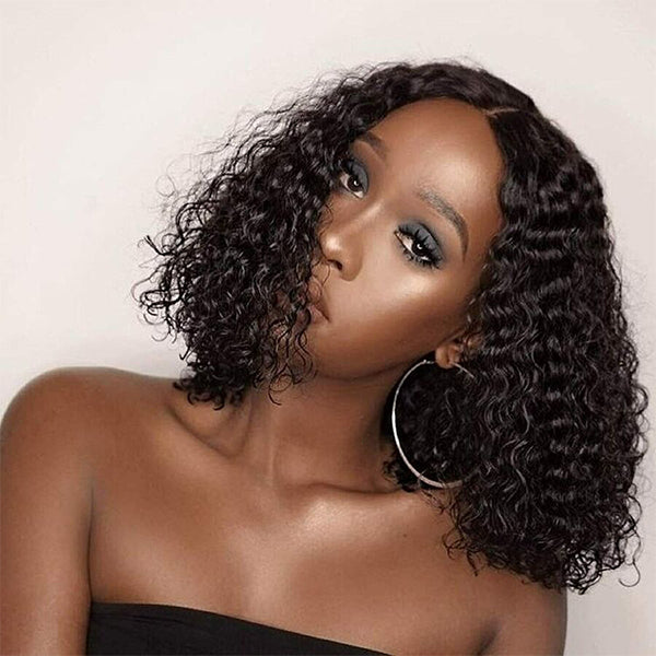 IRoyal Hair Deep Wave Hair 13x4/13x6 Lace Front Bob Wigs 150 Density Human Hair Pre Plucked Wig