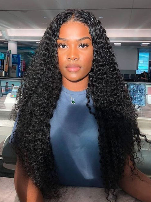 IRoyal Hair Kinky Curly U Part Wig Affordable 180% Density Glueless Wig Human Hair Wigs 