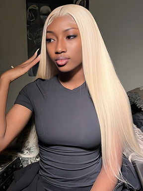 613 Blonde Lace Front Wigs Straight Human Hair Wigs 13x4 Skin Melt Lace