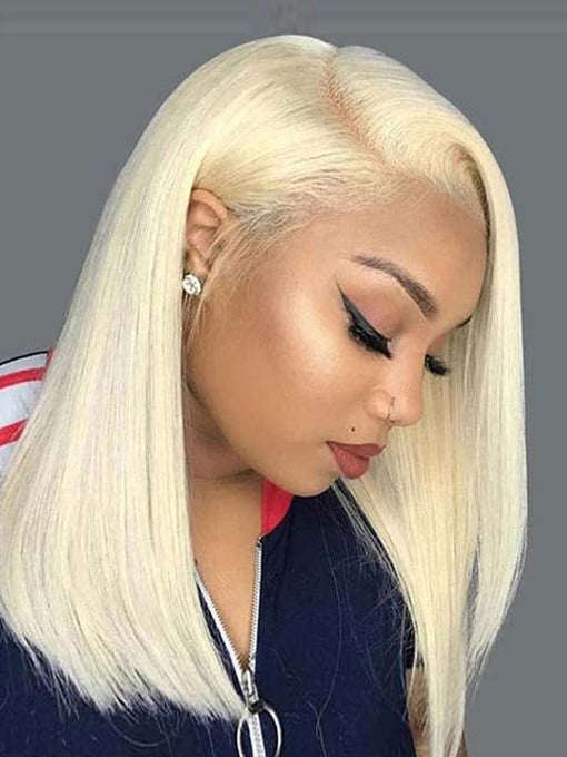 IRoyal Hair Short Cuts 613 Blonde Straight Hair 13x4 Lace Font Bob Wigs Human Hair