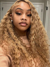 IRoyal Hair #27 Water Wave Hair 13x4 Lace Front Wigs Pre Plucked Honey Blonde Color