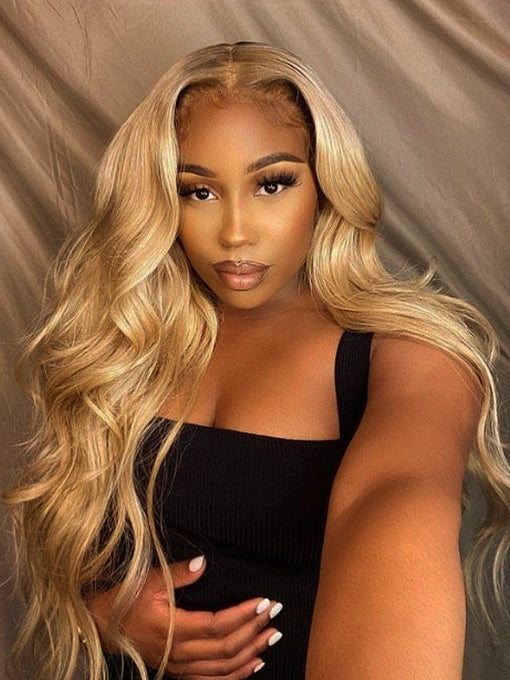 IRoyal Hair #27 Pre Plucked 13x4 Lace Front Wigs Honey Blonde Body Wave Wig