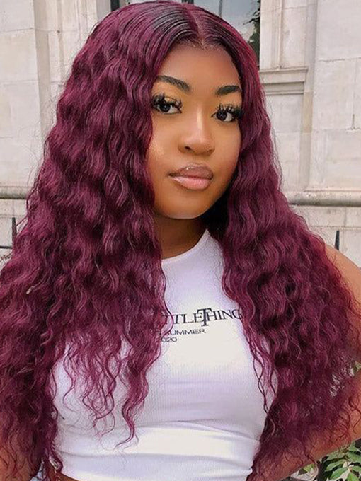13x4 Water Wave Hair Transparent Lace Front Wigs Pre Plucked Curly Hair IRoyal Hair