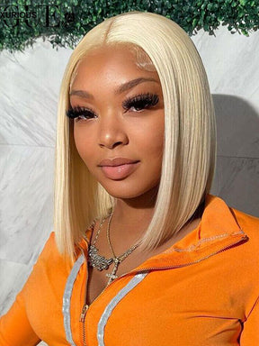 IRoyal Hair Short Cuts 613 Blonde Straight Hair 13x4 Lace Font Bob Wigs Human Hair