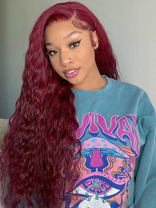 13x4 Water Wave Hair Transparent Lace Front Wigs Pre Plucked Curly Hair IRoyal Hair
