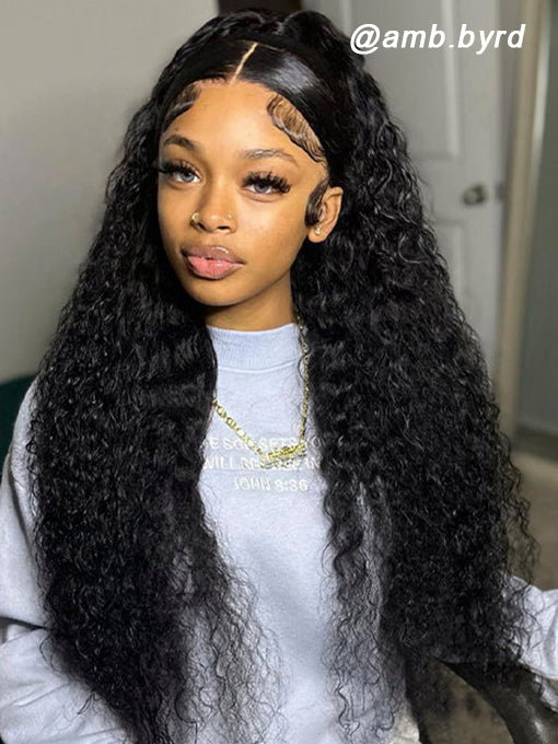 IRoyal Hair Affordable Water Wave Real Hair 13x4 Swiss HD Lace Front Wigs Skin Melt