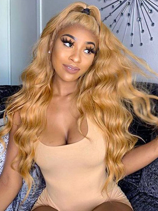 IRoyal Hair #27 Pre Plucked 13x4 Lace Front Wigs Honey Blonde Body Wave Wig