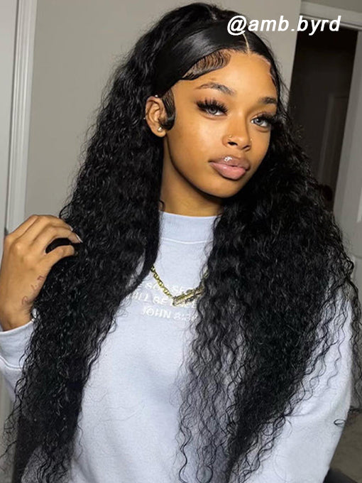 IRoyal Hair Affordable Water Wave Real Hair 13x4 Swiss HD Lace Front Wigs Skin Melt