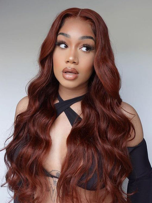 IRoyal Hair Reddish Brown 13x4 Body Wave Lace Front Hair Wig