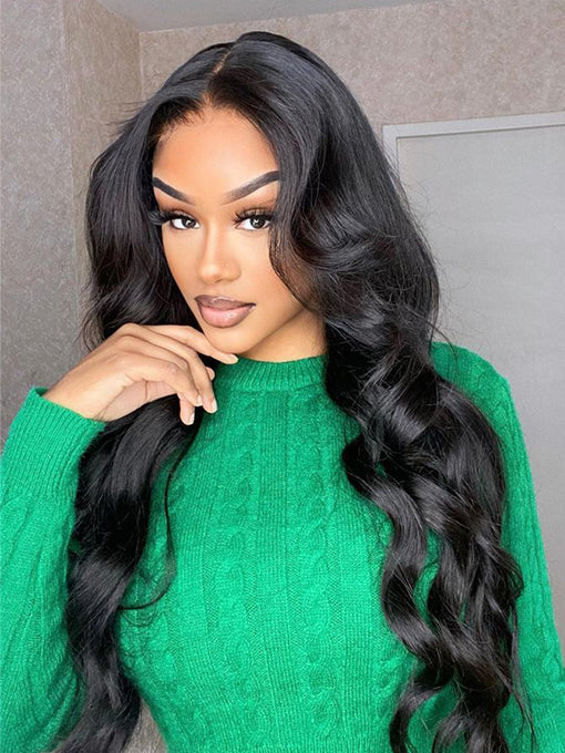IRoyal Hair Body Wave Hair 13x4 Swiss HD Lace Front Wigs Pre Plucked Virgin Hair Wigs