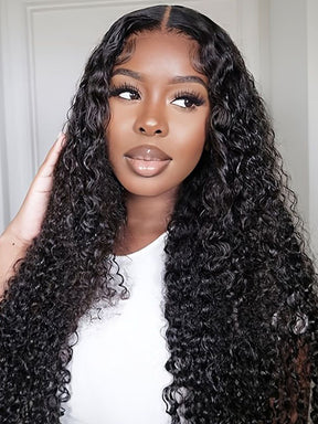 IRoyal Hair 180% Density Deep Wave V Part Wig Glueless Wig Machine Made Human Hair Wigs
