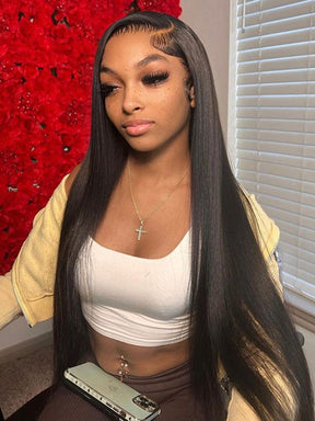 IRoyal Hair HD Lace Frontal Straight Wig 40inch Virgin Human Hair Pre Plucked Wig