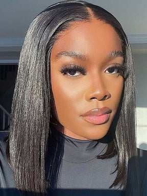 IRoyal Hair 5x5 Wear and Go Glueless Bob Wigs 180 Density Straight Human Hair Wig