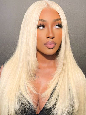 613 Blonde Lace Front Wigs Straight Human Hair Wigs 13x4 Skin Melt Lace
