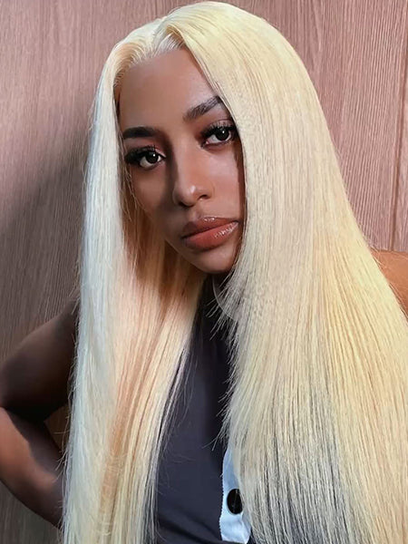 613 Blonde Lace Front Wigs Straight Human Hair Wigs 13x4 Skin Melt Lace