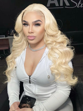 613 Blonde Body Wave Virgin Hair Lace Wigs Human Hair Pre Plucked Wig