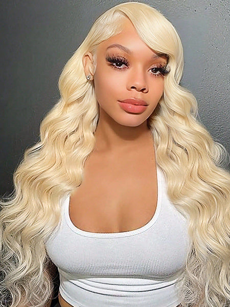 613 Blonde Body Wave Virgin Hair Lace Wigs Human Hair Pre Plucked Wig
