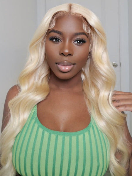 613 Blonde Human Hair Wig Body Wave Lace Front Wigs Pre Plucked