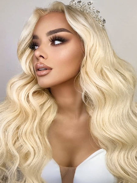 613 Blonde Body Wave Virgin Hair Lace Wigs Human Hair Pre Plucked Wig