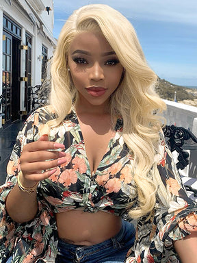 613 Blonde Body Wave Virgin Hair Lace Wigs Human Hair Pre Plucked Wig