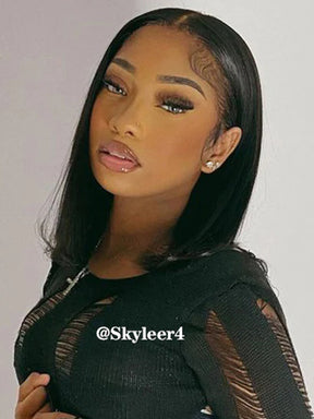 IRoyal Blunt Cut 13x4 Lace Bob Wigs Short Straight Human Hair Summer Style