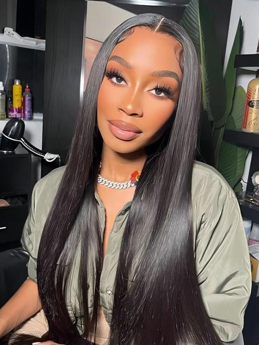 IRoyal Hair HD Lace Frontal Straight Wig 40inch Virgin Human Hair Pre Plucked Wig