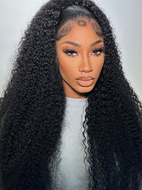 Wear & Go Kinky Curly Pre-plucked Pre-Cut 5x5 Glueless Lace Frontal Curly Wig