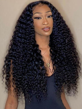 Pre Cut 13x4 Lace Frontal HD Glueless Wigs Italy Curl Human Hair