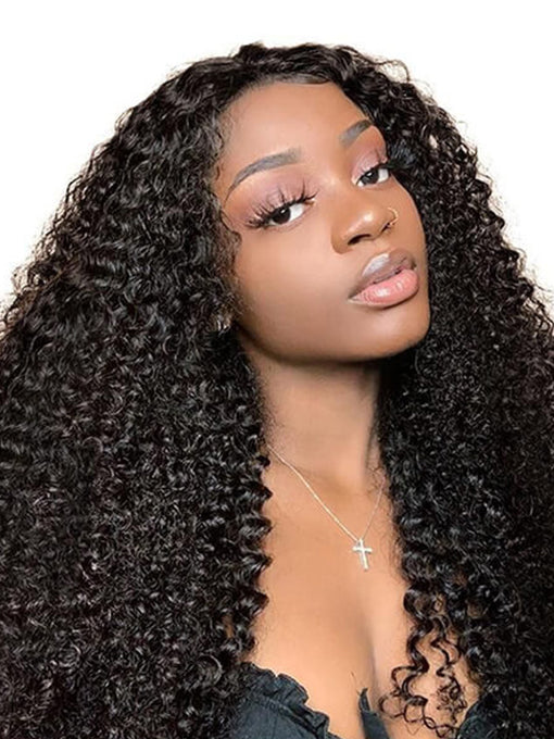 Pre Cut 13x4 Lace Frontal HD Glueless Wigs Italy Curl Human Hair