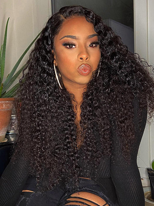 IRoyal Kinky Curly Glueless Wig Wear Go 4x6 HD Lace Pre Cut Lace Closure Wig