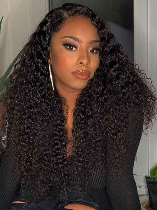 IRoyal Kinky Curly Glueless Wig Wear Go 4x6 HD Lace Pre Cut Lace Closure Wig