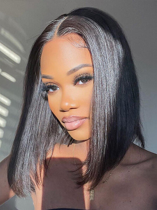 IRoyal Hair 5x5 Wear and Go Glueless Bob Wigs 180 Density Straight Human Hair Wig