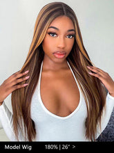 Highlights Ombre Human Hair Wigs Straight Hair 13x4 Lace Front Wigs Preplucked