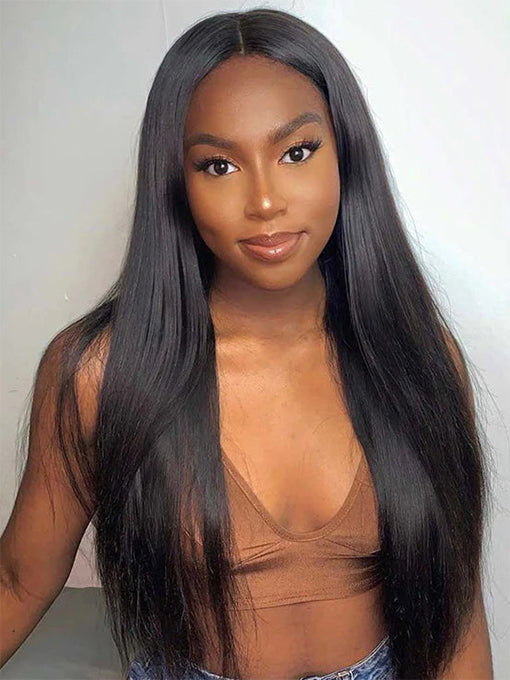IRoyal Hair Straight Hair 180% Density U Part Wig Affordable Machine Made Human Hair Glueless Wigs