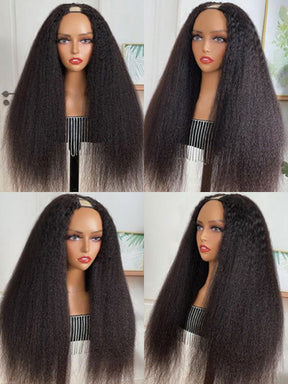 IRoyal Hair Kinky Straight U Part Hair Wig Glueless Yaki Wig Brazilian Human Hair U part Wigs For WomenIRoyal Hair Kinky Straight U Part Hair Wig Glueless Yaki Wig Brazilian Human Hair U part Wigs For Women