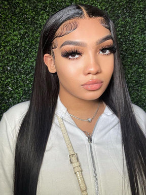 IRoyal Hair Silky Straight Hair 5x5 Transparent Lace Closure Wigs Pre Plucked For Women