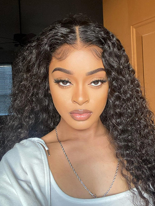 IRoyal Hair Water Wave Hair Glueless Wig 180% Density U Part Wig, None Lace Machine Made Wigs