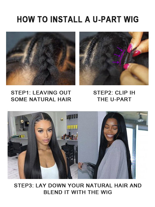 IRoyal Hair Kinky Curly U Part Wig Affordable 180% Density Glueless Wig Human Hair Wigs