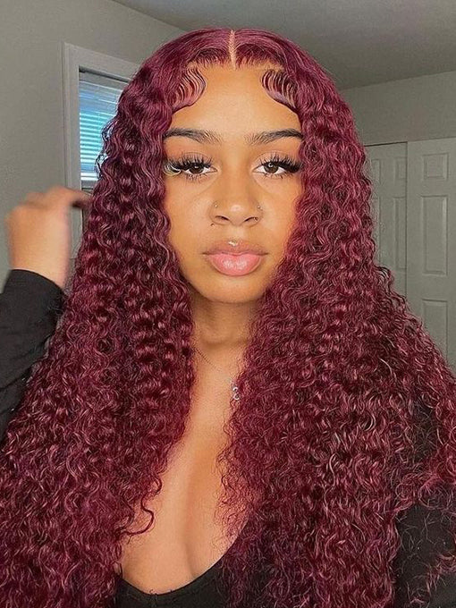 IRoayl Hair 13x4 Water Wave Hair Transparent Lace Front Wigs Pre Plucked Curly Hair
