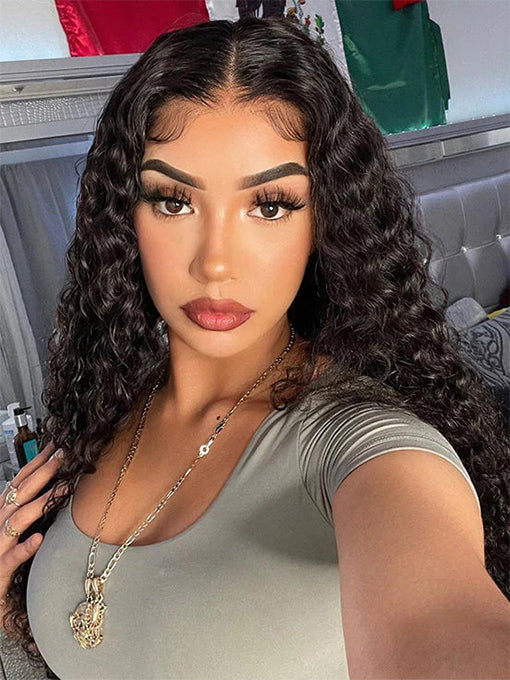 IRoyal Hair Water Wave Hair Glueless Wig 180% Density U Part Wig, None Lace Machine Made Wigs